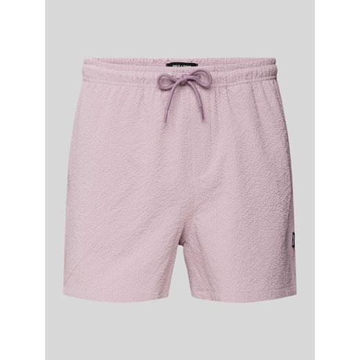 Spodenki kąpielowe o kroju regular fit z fakturowanym wzorem model ‘TED LIFE’ ze sklepu Peek&Cloppenburg  w kategorii Kąpielówki - zdjęcie 173334728