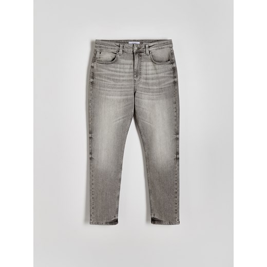 Reserved - Jeansy slim fit z przetarciami - jasnoszary ze sklepu Reserved w kategorii Jeansy męskie - zdjęcie 173335537
