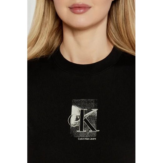 Bluzka damska Calvin Klein z krótkim rękawem z okrągłym dekoltem z napisami