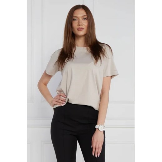 Bluzka damska Calvin Klein beżowa z bawełny