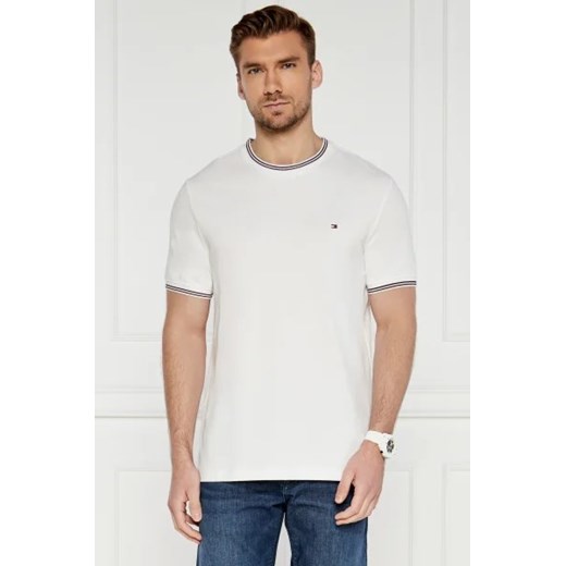 Tommy Hilfiger T-shirt RWB TIPPED COLLAR TEE | Regular Fit | stretch ze sklepu Gomez Fashion Store w kategorii T-shirty męskie - zdjęcie 173339567