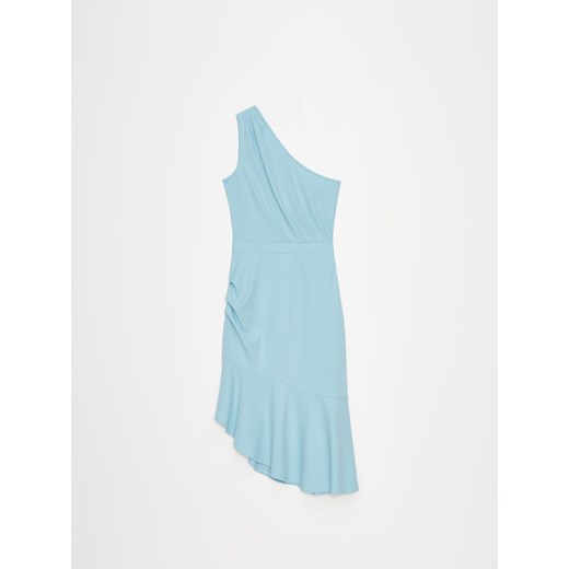 Mohito - Turkusowa sukienka midi na jedno ramię - turkusowy ze sklepu Mohito w kategorii Sukienki - zdjęcie 173351099