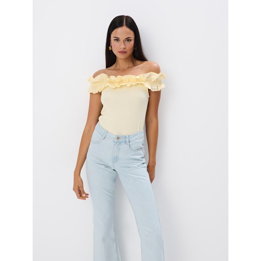 Mohito - Żółta bluzka z odkrytymi ramionami - żółty Mohito M Mohito