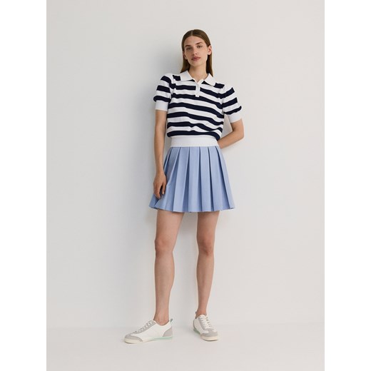 Reserved - Plisowana spódnica mini w sportowym stylu - jasnoniebieski ze sklepu Reserved w kategorii Spódnice - zdjęcie 173352449
