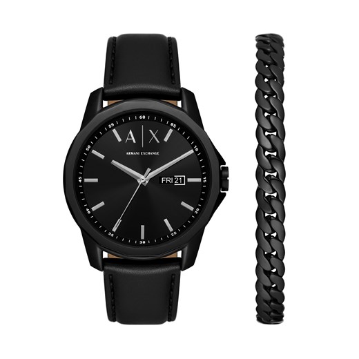 Zegarek Armani Exchange Banks Gift Set AX7147SET Czarny Armani Exchange one size eobuwie.pl
