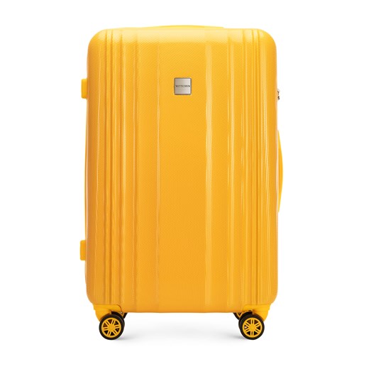Duża walizka z polikarbonu tłoczona plaster miodu żółta ze sklepu WITTCHEN w kategorii Walizki - zdjęcie 173354559
