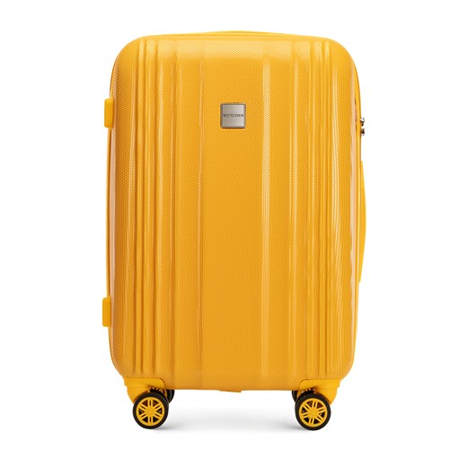 Średnia walizka z polikarbonu tłoczona plaster miodu żółta ze sklepu WITTCHEN w kategorii Walizki - zdjęcie 173354577