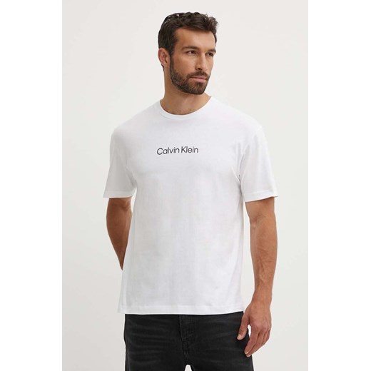 Calvin Klein t-shirt bawełniany męski kolor biały wzorzysty Calvin Klein L ANSWEAR.com
