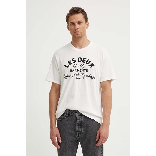 Les Deux t-shirt bawełniany męski kolor beżowy z aplikacją LDM101173 ze sklepu ANSWEAR.com w kategorii T-shirty męskie - zdjęcie 173355029
