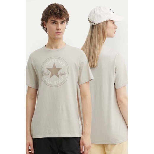 Converse t-shirt bawełniany kolor beżowy z nadrukiem ze sklepu ANSWEAR.com w kategorii T-shirty męskie - zdjęcie 173355359