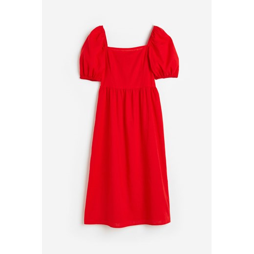H & M - Sukienka z domieszką lnu - Czerwony H & M XXL H&M