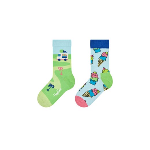 Happy Socks Zestaw 2 par wysokich skarpet dziecięcych KICE02-6000 Kolorowy ze sklepu MODIVO w kategorii Skarpetki dziecięce - zdjęcie 173358146