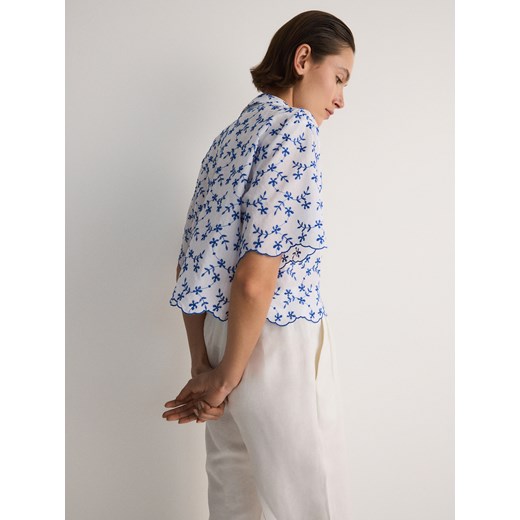 Reserved - Koszula z haftem - jasnoniebieski ze sklepu Reserved w kategorii Koszule damskie - zdjęcie 173360905
