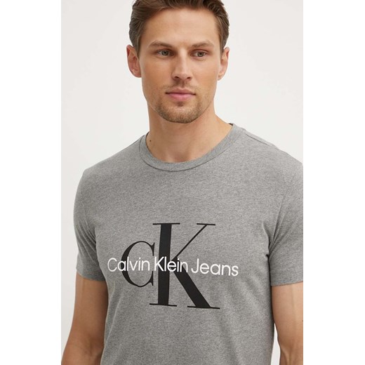 Calvin Klein Jeans t-shirt bawełniany męski kolor szary z nadrukiem J30J320935 ze sklepu ANSWEAR.com w kategorii T-shirty męskie - zdjęcie 173366187