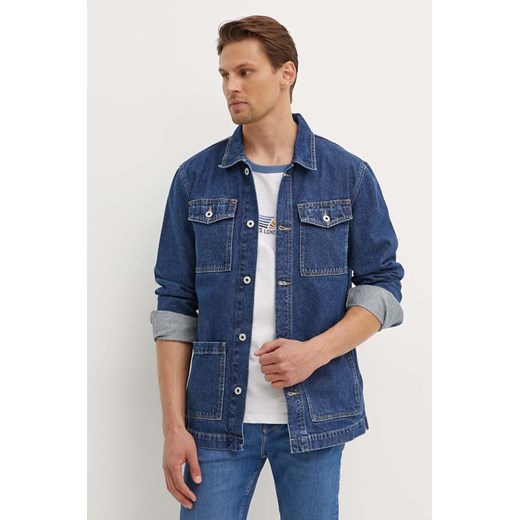 Pepe Jeans kurtka jeansowa WORKER męska kolor granatowy przejściowa PM403003HW5 ze sklepu ANSWEAR.com w kategorii Kurtki męskie - zdjęcie 173366338