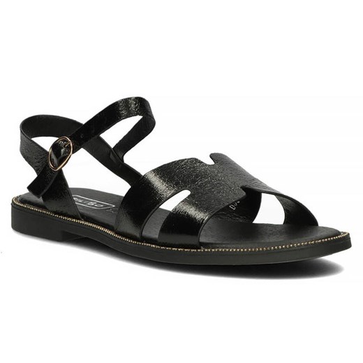 Sandały damskie ze skórzaną wkładką - Filippo DS3702/24, czarne ze sklepu ulubioneobuwie w kategorii Sandały damskie - zdjęcie 173366876