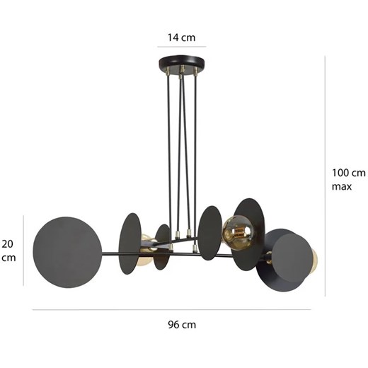 Czarna industrialna lampa wisząca - D027-Tavon Lumes One Size Edinos.pl