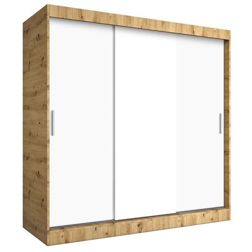 Szafa przesuwna 200 cm dąb artisan + biały P2-M34 ze sklepu Edinos.pl w kategorii Szafy - zdjęcie 173367528