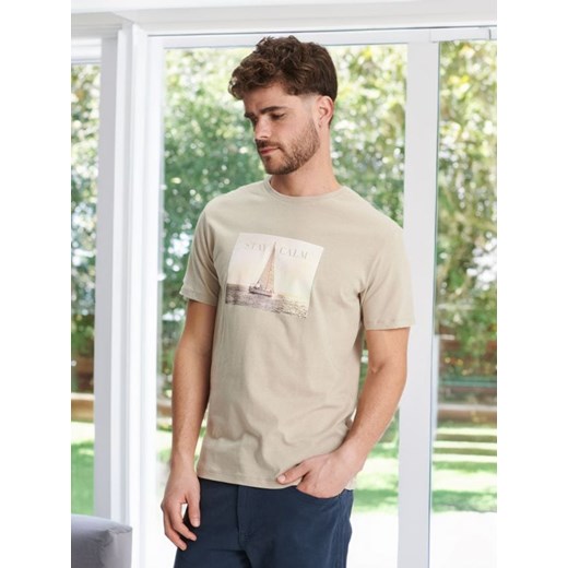 Sinsay - Koszulka z nadrukiem - zielony ze sklepu Sinsay w kategorii T-shirty męskie - zdjęcie 173370476