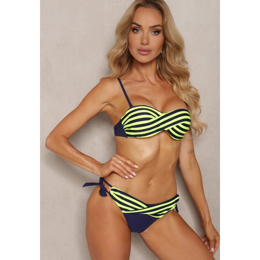 Jasnozielone Bikini 2-Częściowe Biustonosz z Usztywnieniem Majtki Figi z Wiązaniem Joadia ze sklepu Renee odzież w kategorii Stroje kąpielowe - zdjęcie 173371517