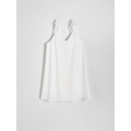 Reserved - Sukienka mini na ramiączkach - biały ze sklepu Reserved w kategorii Sukienki - zdjęcie 173373538