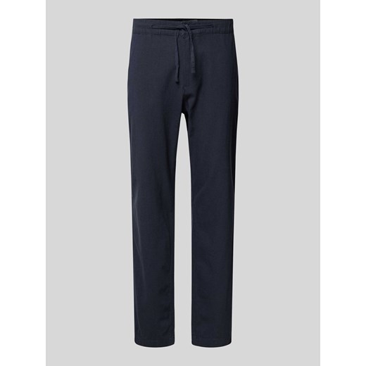 Spodnie lniane o kroju regular fit z tunelem model ‘MARIO’ ze sklepu Peek&Cloppenburg  w kategorii Spodnie męskie - zdjęcie 173377368