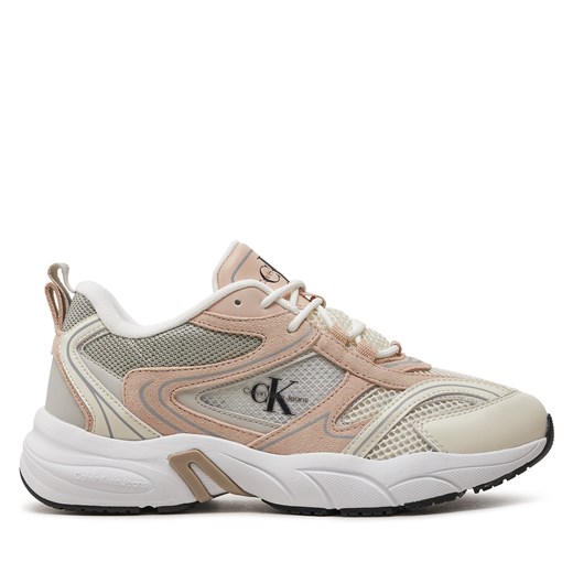 Sneakersy Calvin Klein Jeans Retro Tennis Su-Mesh Wn YW0YW00891 Beżowy 37 eobuwie.pl
