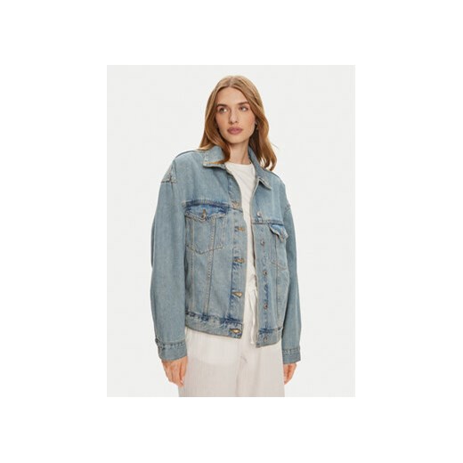 Gina Tricot Kurtka jeansowa 22124 Niebieski Loose Fit ze sklepu MODIVO w kategorii Kurtki damskie - zdjęcie 173380035