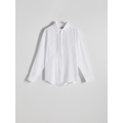 Reserved - Koszula regular z lnem - biały Reserved L Reserved