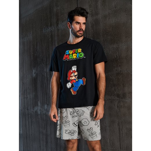 Sinsay - Piżama dwuczęściowa Super Mario - czarny Sinsay M Sinsay