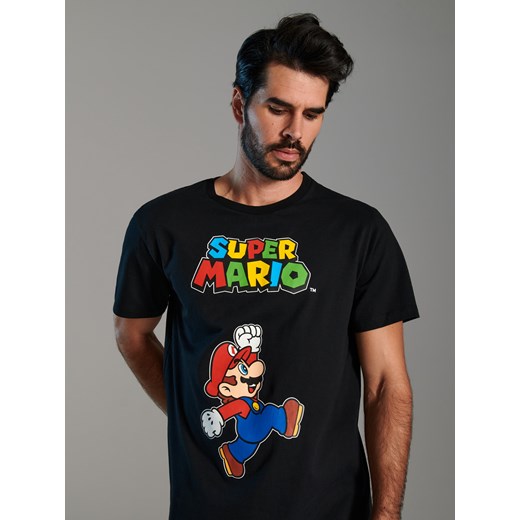 Sinsay - Piżama dwuczęściowa Super Mario - czarny Sinsay XS Sinsay