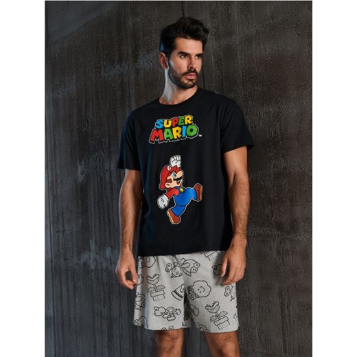 Sinsay - Piżama dwuczęściowa Super Mario - czarny ze sklepu Sinsay w kategorii Piżamy męskie - zdjęcie 173382127