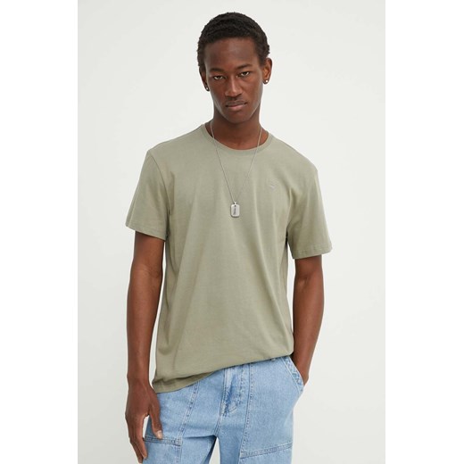 G-Star Raw t-shirt bawełniany męski kolor zielony gładki ze sklepu ANSWEAR.com w kategorii T-shirty męskie - zdjęcie 173382519
