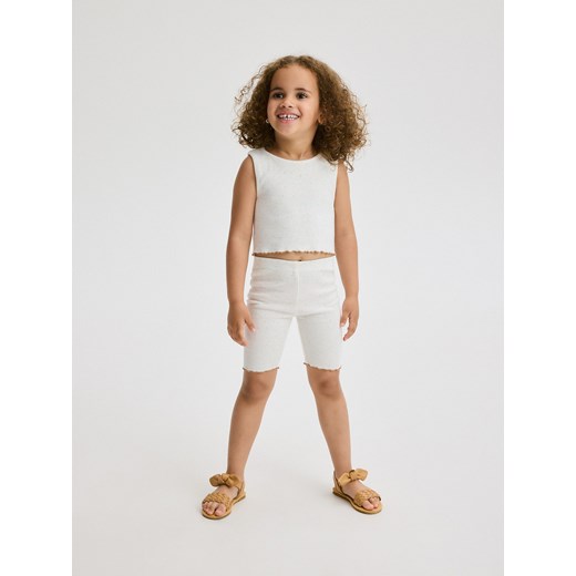Reserved - Top na ramiączkach - kremowy ze sklepu Reserved w kategorii Bluzki dziewczęce - zdjęcie 173383348