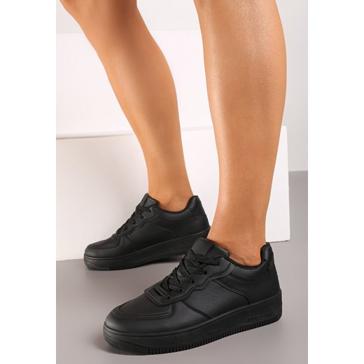 Czarne Sneakersy Sznurowane Finos ze sklepu born2be.pl w kategorii Buty sportowe damskie - zdjęcie 173385537