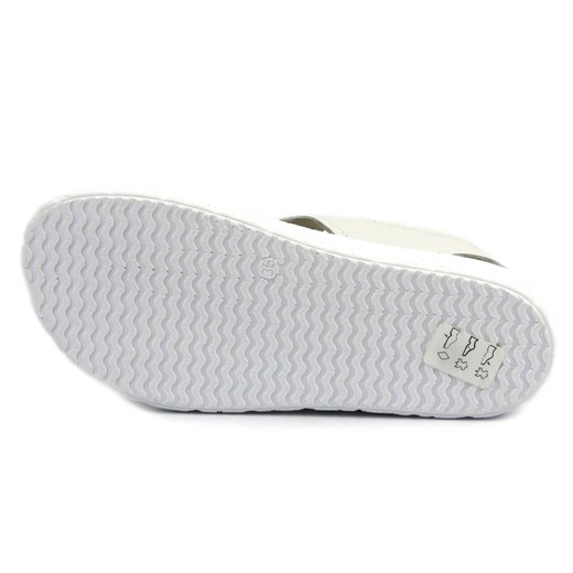 Skórzane sandały damskie na rzepy - Helios 136, białe ze sklepu ulubioneobuwie w kategorii Sandały damskie - zdjęcie 173386056