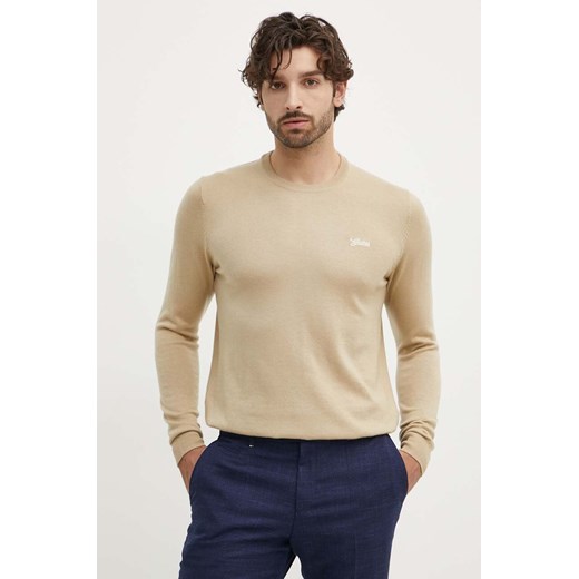 Guess sweter z domieszką wełny DANIEL męski kolor beżowy lekki M4YR01 Z3052 ze sklepu ANSWEAR.com w kategorii Swetry męskie - zdjęcie 173386319