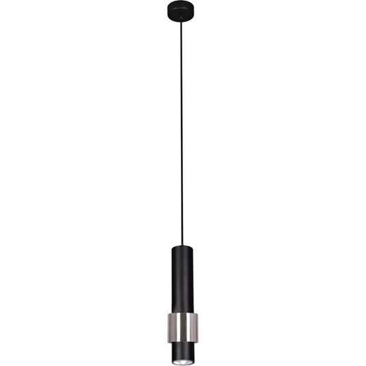 Czarno-chromowana lampa wisząca tuba F9-S40 ze sklepu Edinos.pl w kategorii Lampy wiszące - zdjęcie 173386847