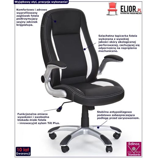 Fotel obrotowy do gabinetu Cubot - czarny Elior One Size Edinos.pl