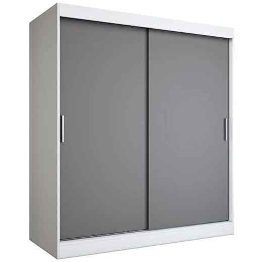 Szafa przesuwna 180 cm biel + antracyt - Corina 5X Elior One Size Edinos.pl