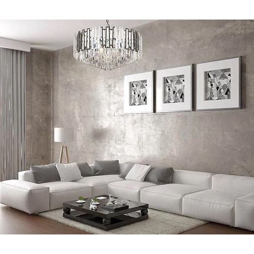 Srebrny duży żyrandol w stylu glamour - S877-Havis Lumes One Size Edinos.pl
