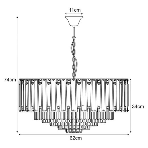 Srebrny duży żyrandol w stylu glamour - S877-Havis Lumes One Size Edinos.pl
