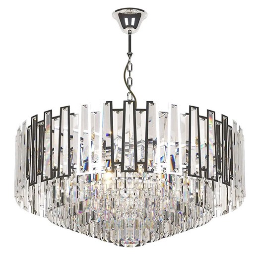Srebrny duży żyrandol w stylu glamour - S877-Anita ze sklepu Edinos.pl w kategorii Lampy wiszące - zdjęcie 173387108