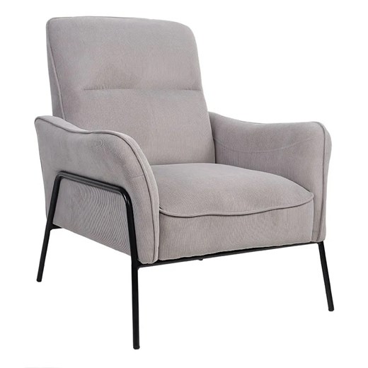 Szary sztruksowy fotel wypoczynkowy L3-A15 ze sklepu Edinos.pl w kategorii Fotele - zdjęcie 173387488