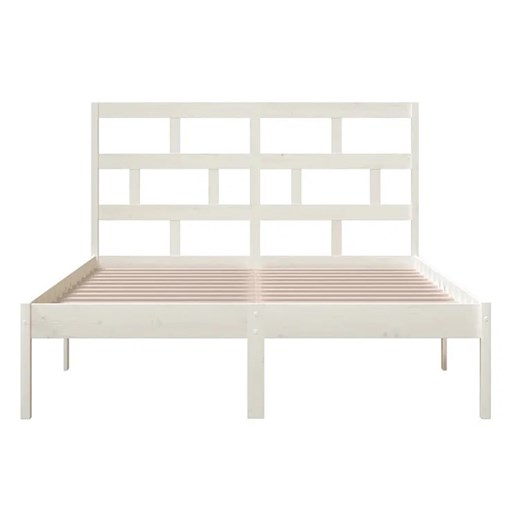 Białe dwuosobowe łóżko drewniane 140x200 - Bente 5X Elior One Size Edinos.pl