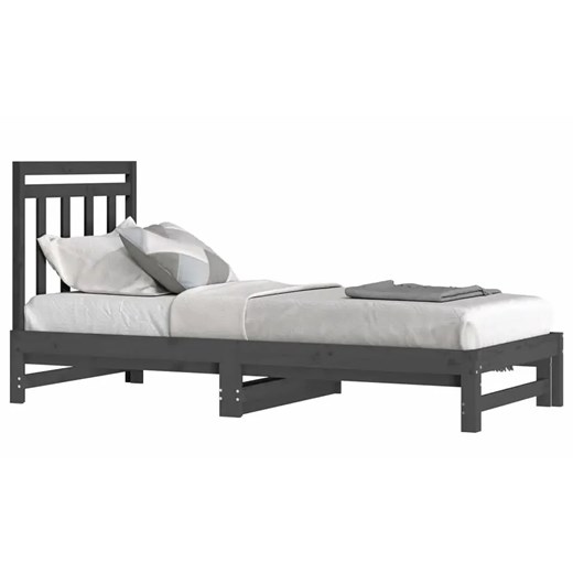 Szare rozsuwane łóżko sosnowe 2x(90x200) cm - Mivila ze sklepu Edinos.pl w kategorii Łóżka i materace - zdjęcie 173387545