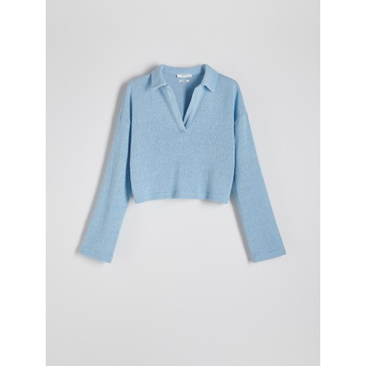 Reserved - Bluzka z kołnierzykiem - jasnoniebieski ze sklepu Reserved w kategorii Bluzki damskie - zdjęcie 173389577