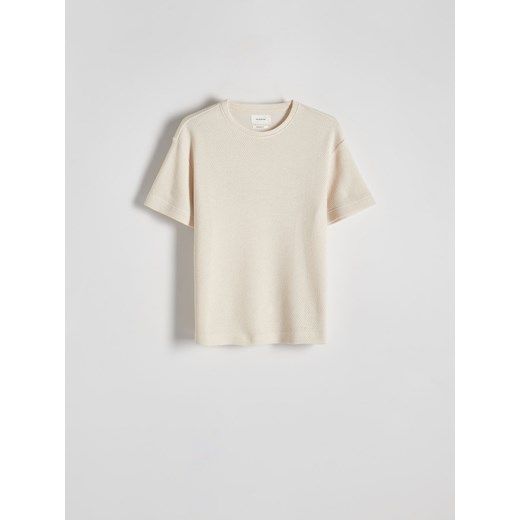 Reserved - T-shirt comfort fit - beżowy ze sklepu Reserved w kategorii T-shirty męskie - zdjęcie 173389826