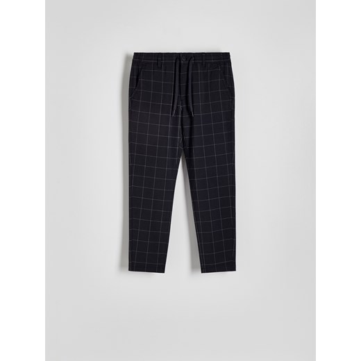 Reserved - Spodnie carrot slim w kratę - czarny Reserved XL Reserved