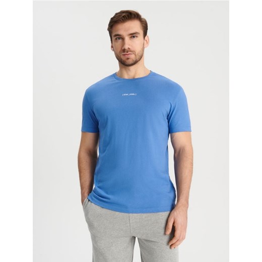 Sinsay - Koszulka z nadrukiem - niebieski ze sklepu Sinsay w kategorii T-shirty męskie - zdjęcie 173391115